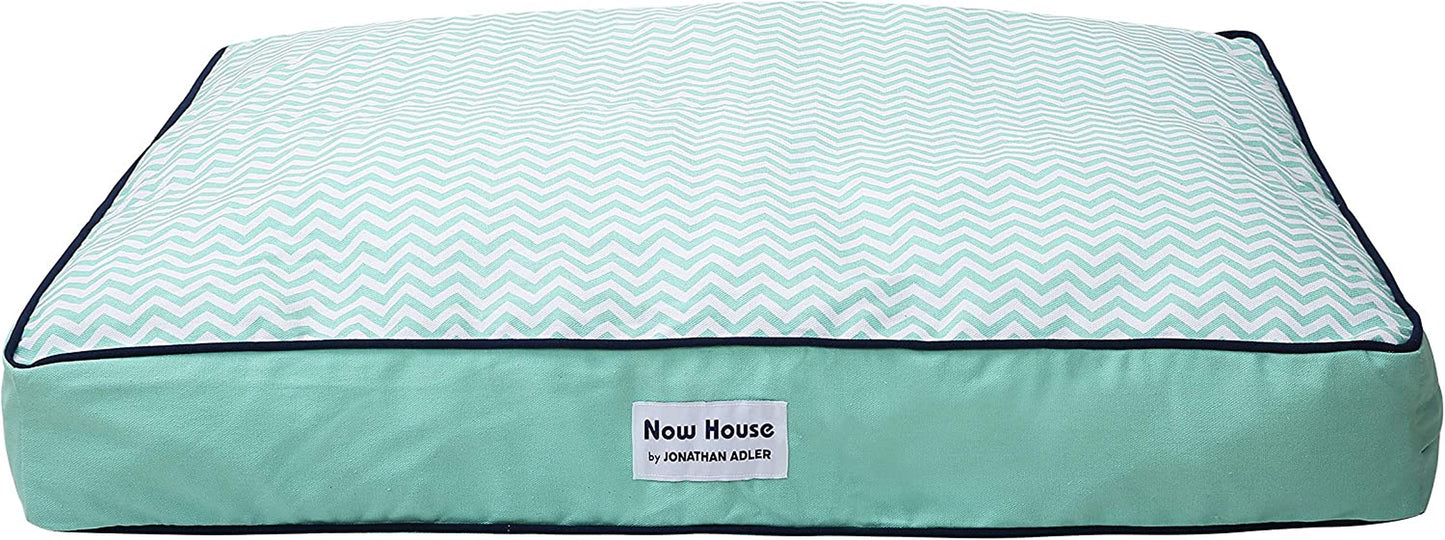 Jonathan Adler Now House for Pets Teal Chevron Cushion Dog Bed, Large: Machine Washable Dog Bed for Large Dogs by Jonathan Adler