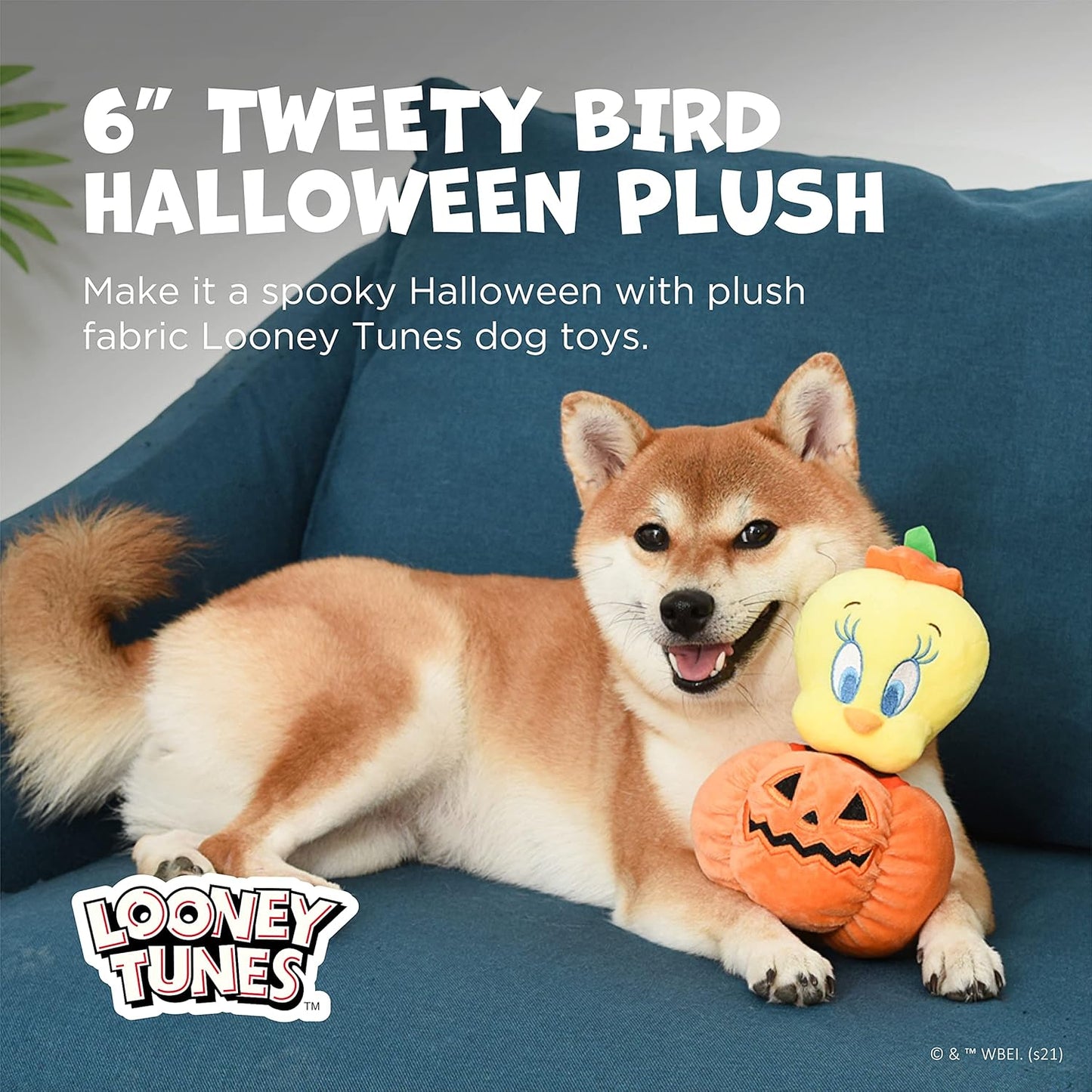for Pets Bugs Bunny, Tweety Bird, Tasmanian Devil, Sylvester Halloween Plush Dog Toy 12Pc Clipstrip | 6 Inch Small Squeaky Dog Toys from Plush Dog Chew Toys, (FF16895)